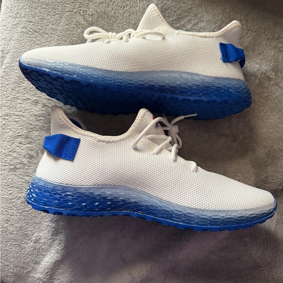 COPY - Men's White and Blue Athletic Shoes - Picture 4 of 5